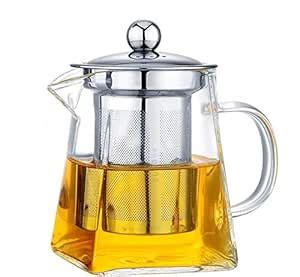 Buy Glass Teapot with Infuser,550ML/18OZ Borosilicate Glass Tea Pot ...