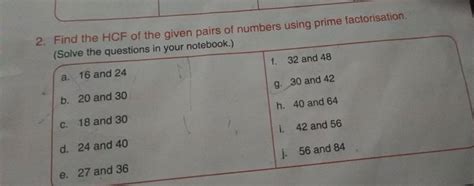 HCF Using Prime Numbers 的图像结果