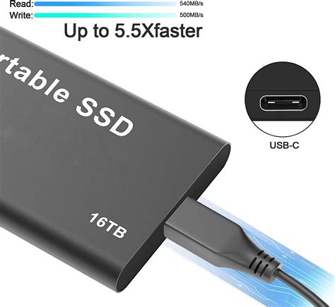 Buy SAJIULAS 16TB External Hard Drive, Extra High Speed SSD External ...