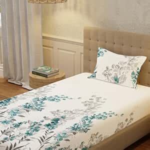 Urban Space 100% Cotton Floral Bedsheet for Single Bed, Serene 200 TC ...