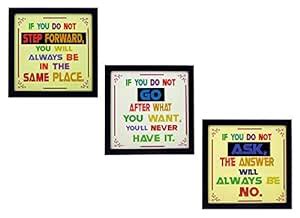 Indianara 3 Piece Set of Framed Wall Hanging Motivational Office Decor ...