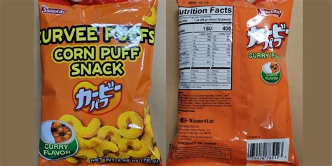 Corn puff snack sold in Hawaii recalled