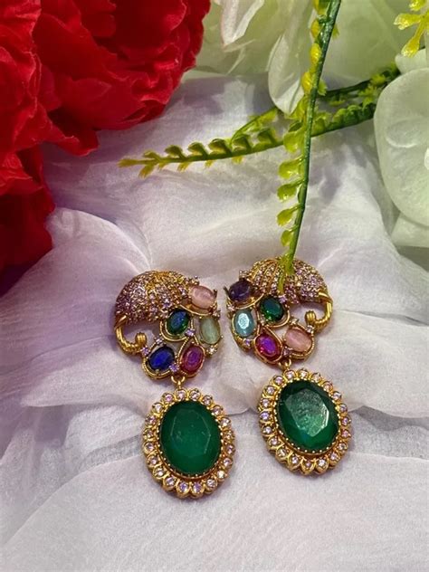 VLRatn VL Rtan Premium Handcrafted Designer Gold-Toned Earrings Set ...