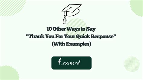 10 Other Ways to Say "Thank You For Your Quick Response" (With Examples ...