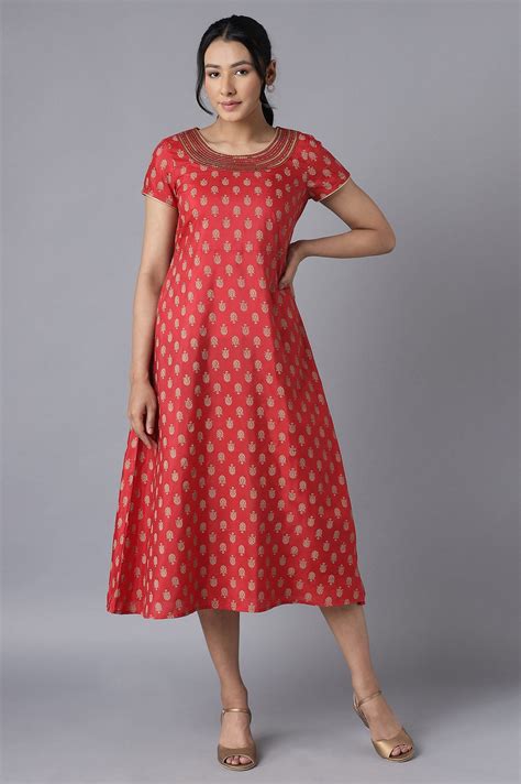 Buy Red Embroidered Ethnic Dress Online for Woman | Shop for Aurelia