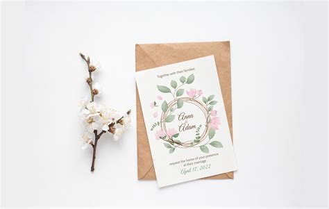 Rustic watercolor wedding invitation on Behance