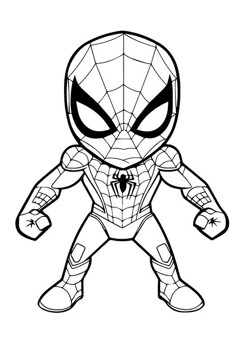 Spider-Man Chibi ready for battle - Spider-Man Coloring Pages