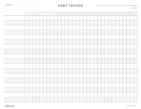 Monthly Habit Tracker Printable Pdf