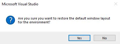 Image result for Restaurar Layout Visual Studio