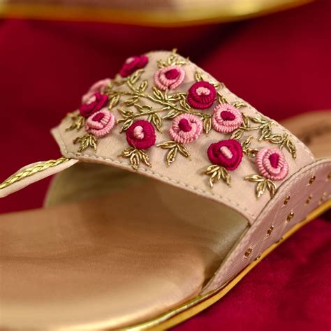 Kolhapuri heels for Indian women sequins and zardozi embroidery ...