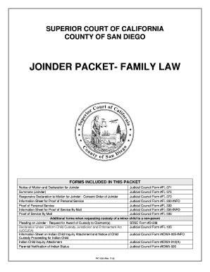 Fillable Online sdcourt ca JOINDER PACKET- FAMILY LAW - sdcourt ca Fax ...