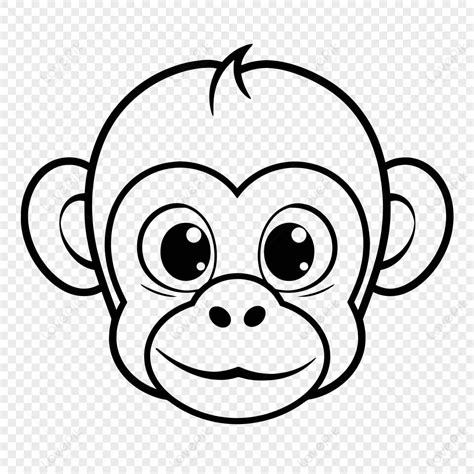 Monkey Drawing Outline Clipartmag Sketch Coloring Page