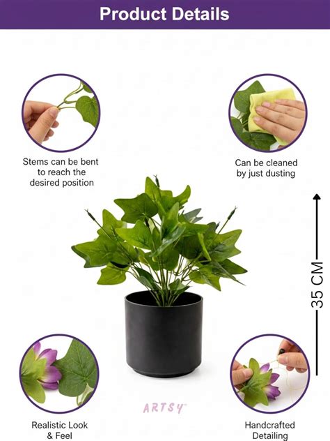 Artificial Plant with Black Pot – Zero Maintenance | Artsy – ARTSY