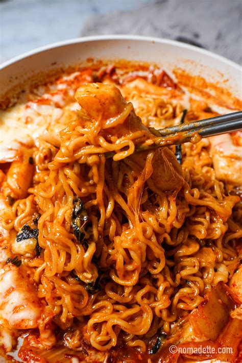 Cheesy Rabokki | Ramen and Tteokbokki - Nomadette