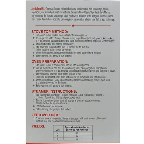 Zatarain's Jambalaya Mix 40 oz - Authentic Cajun Rice Mix for Sausage ...