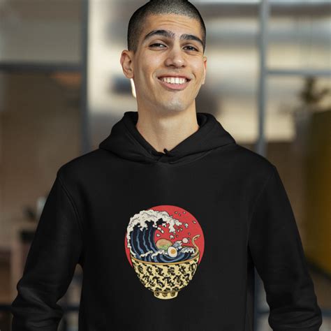 Ramen Hoodie: Hokusai Wave and Noodle Bowl - Asian-Inspired Wearable A ...