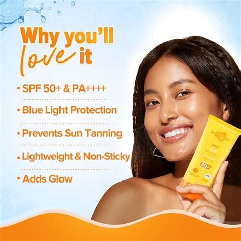 Aqualogica Glow+ Dewy Sunscreen Papaya & Vitamin C Spf 50+ PA+++++ 80g ...