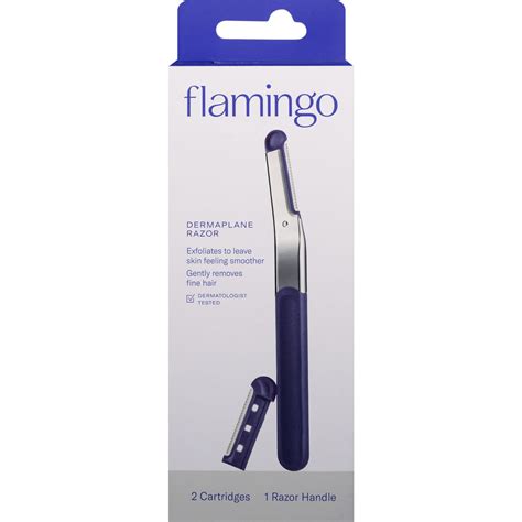 Flamingo Dermaplane Facial Razor + 2 Razor Blade Refills - CVS Pharmacy