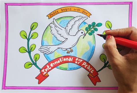 International peace day drawing world peace day poster drawing easy ...