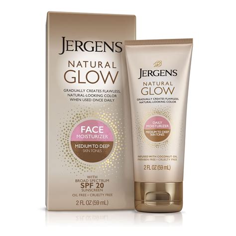 Jergens Natural Glow Self Tanner Face Moisturizer with 20 Facial ...