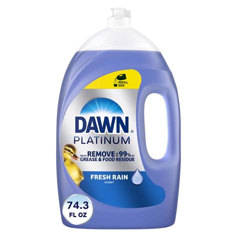 Dawn Platinum Original Large Dish Soap, Dishwashing Liquid, Fresh Rain ...