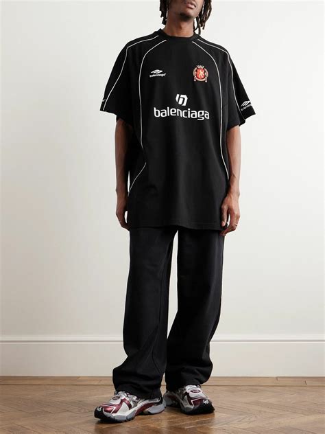 Balenciaga - Oversized Embroidered Logo-Print Cotton-Jersey T-Shirt ...