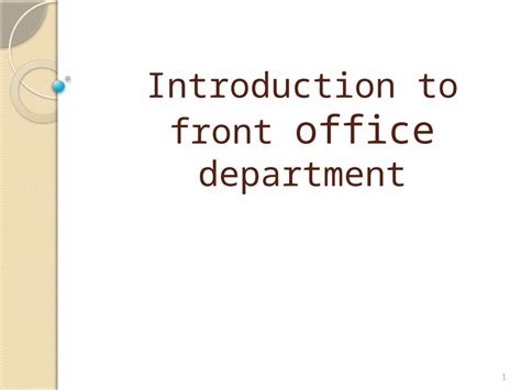 Front Office Introduction 的图像结果