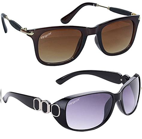 Buy ELEGANTE' combo of UV protected Brown Square and Oversized Purple ...