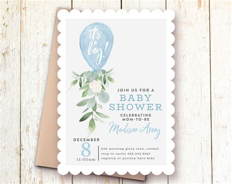 Baby Boy Shower Invitations