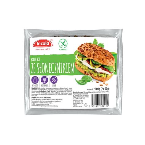 BUŁKI ZE SŁONECZNIKIEM BEZGLUTENOWE (2 x 50 g) 100 g - INCOLA - INCOLA ...