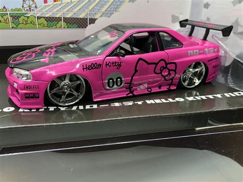 Jada Toys 1/24 2002 Nissan Skyline GT-R (BNR34) with Hello Kitty Figure ...