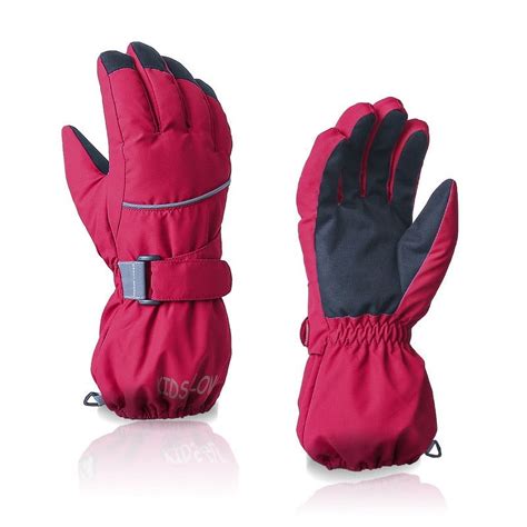 Czzoypi Kids Ski Gloves Waterproof Warm Snow Mittens Winter Warm Gloves ...