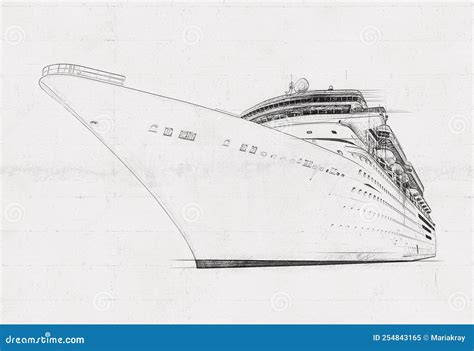 Sketch Of Cruise Ship
