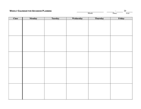 Month At A Glance Blank Calendar Template Example Calendar Printable