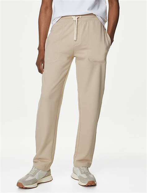 Drawstring Pure Cotton Straight Leg Joggers