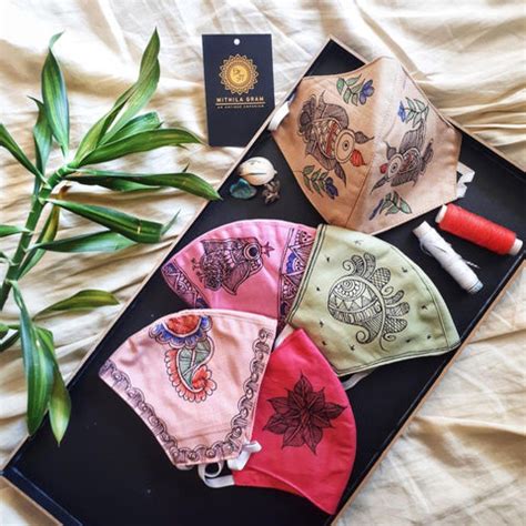 Hand-painted Face Masks – Mithila Gram