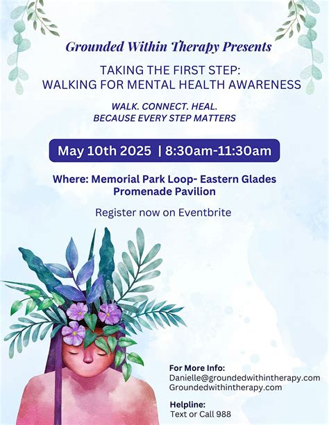 Taking The First Step: Walking For Mental Health Awareness, Memorial ...