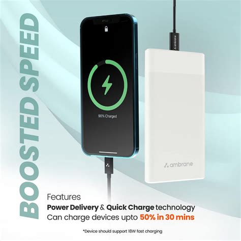 Ambrane 10000mAh Power Bank with 20W Fast Charging, Dual Output, Power ...