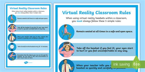Virtual Reality Classroom Rules Display Poster