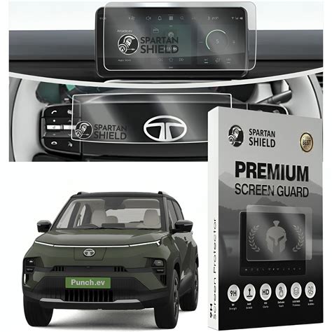 Spartan Shield {2 PACK) SCREEN PROTECTOR COMBO For TATA PUNCH EV | 10. ...