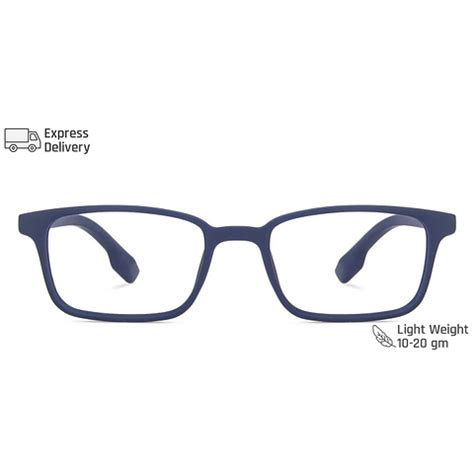 Buy Blue Block Screen Glasses: Matte Blue Full Rim Rectangle Lenskart ...