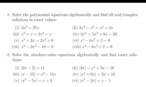 Image result for Solving Polynomial Equations Algebraically