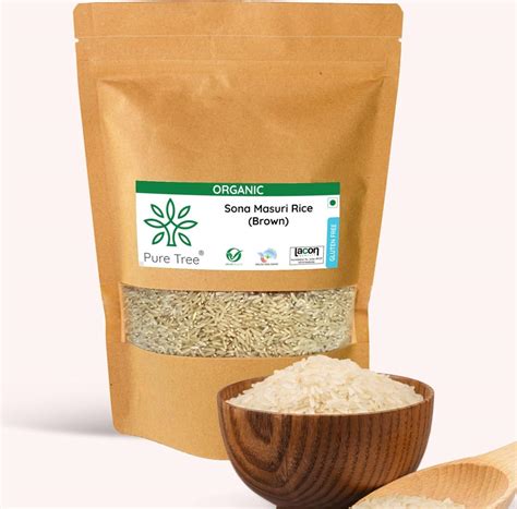 Pure Tree Certified Organic Sona Masoori Brown Rice | 4800 g | Organic ...