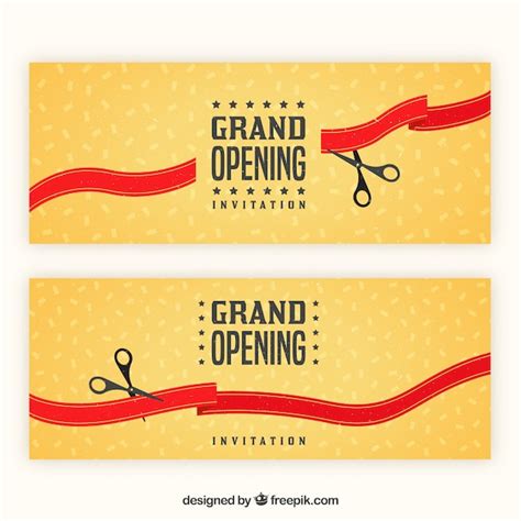 Grand opening banners with vintage style | Free Vector