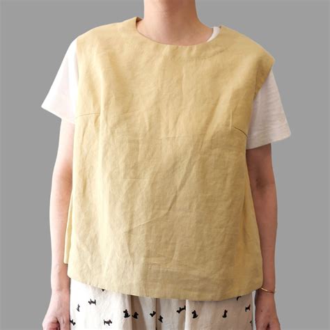 R&D.M.Co- no.3018 高密度LINEN NO SLEEVE SHIRT Mustard | Cieloazulmat