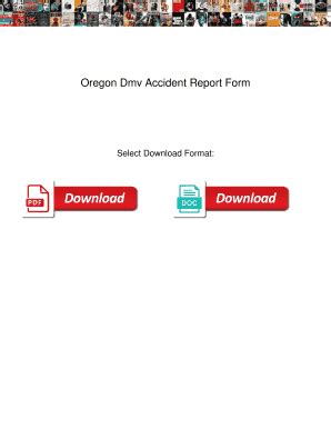 Fillable Online Oregon Dmv Accident Report Form. Oregon Dmv Accident ...