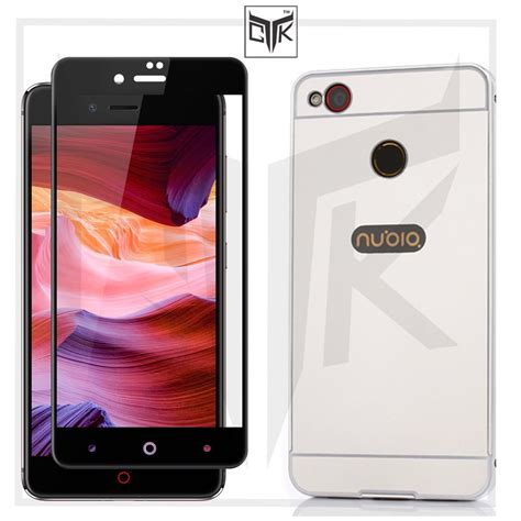 TheGiftKart Full Screen Tempered Glass (Black) + Mirror Back Cover with ...
