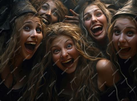 Premium AI Image | A group of witches