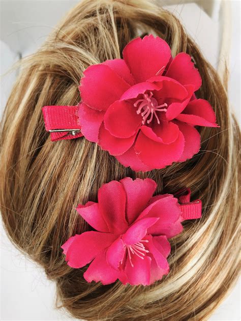 Flower Hair Clips Realistic Flowers Artificial Flower Clips | Etsy