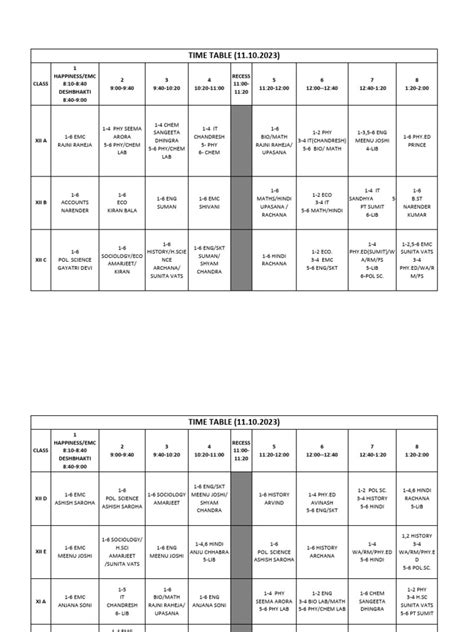 Image result for Math Timetable Sheet 1 12